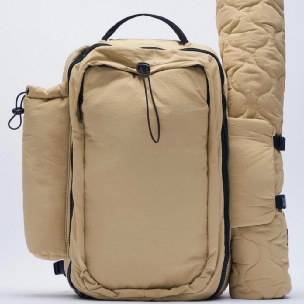 Zara Tan Quilted Backpack